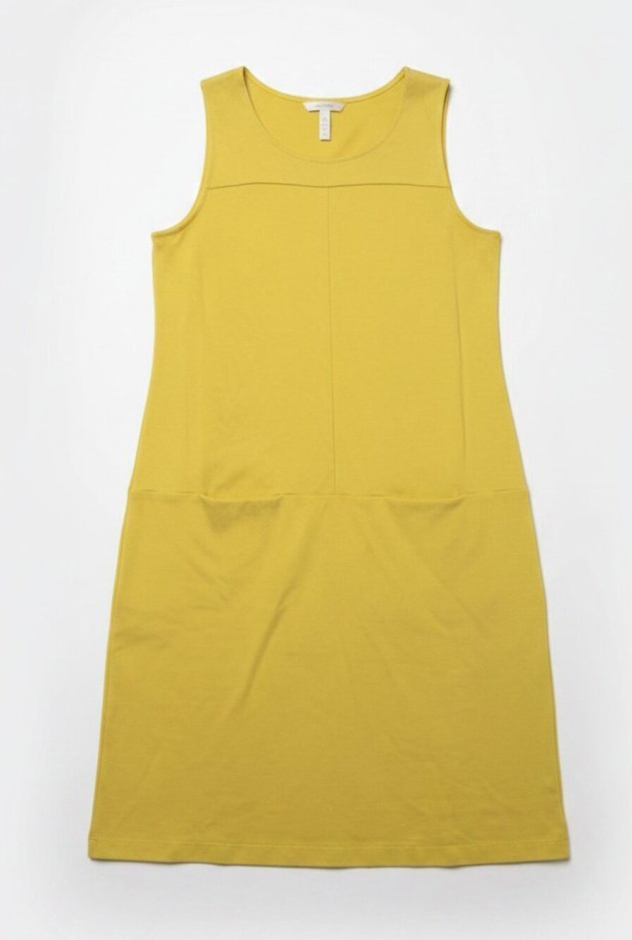 J. Jill J.Jill Dress Womens Yellow Stretch Knit Sleeveless Shift Pockets Size S